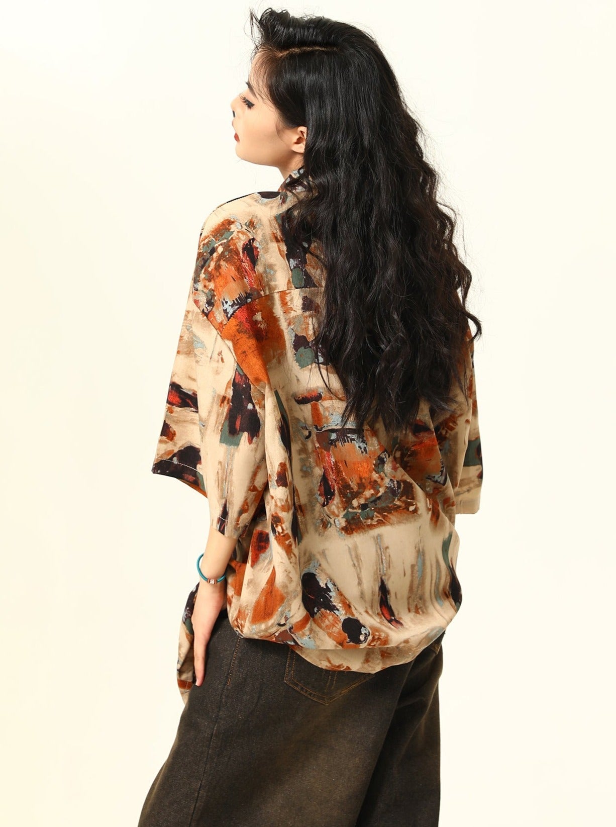 Abstract Paint Oversized Shirt