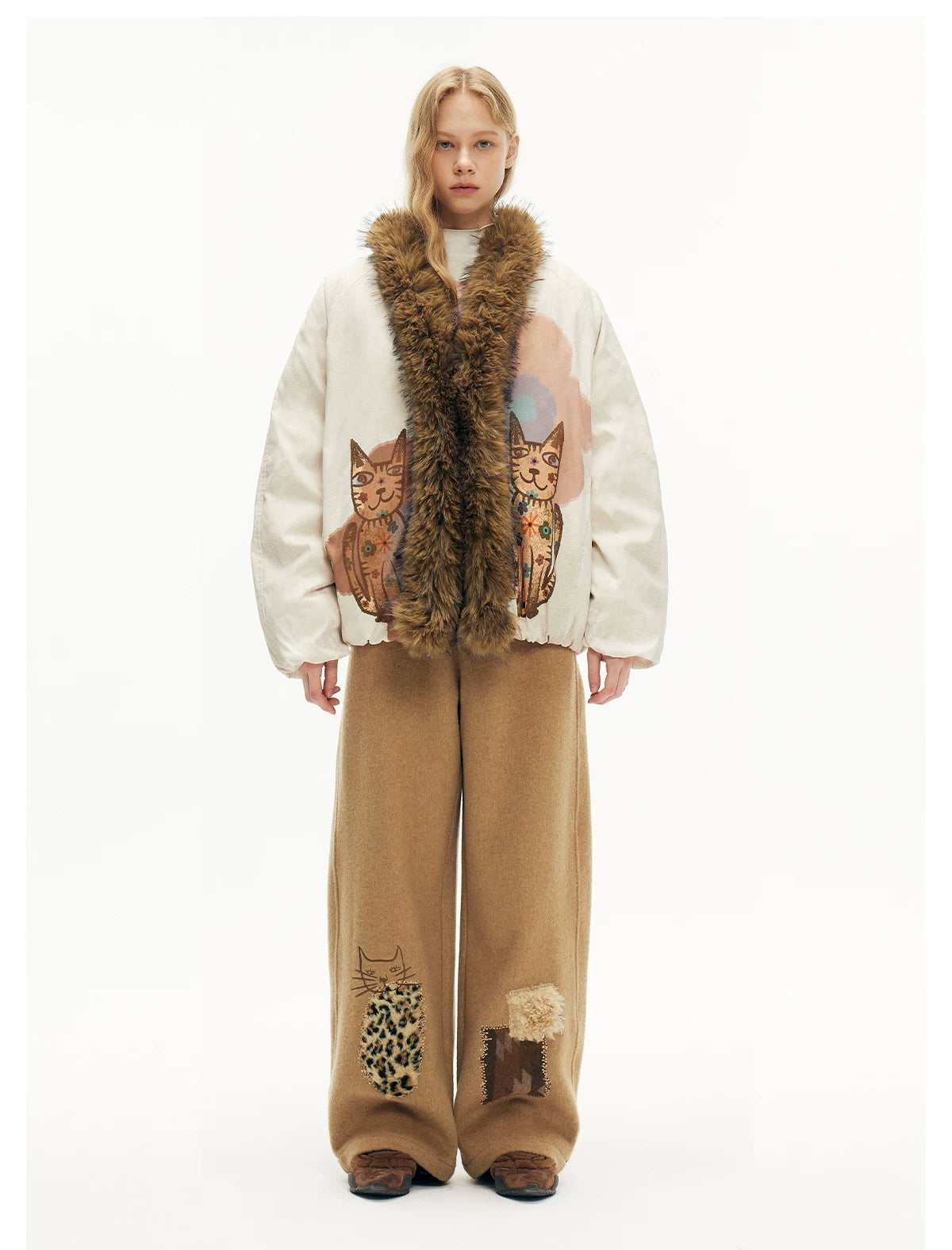 Cosmic Kitty Faux Fur Embrace Bomber