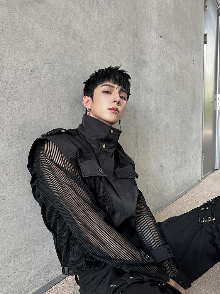 Spectral Barricade Sheer-Panel Shirt