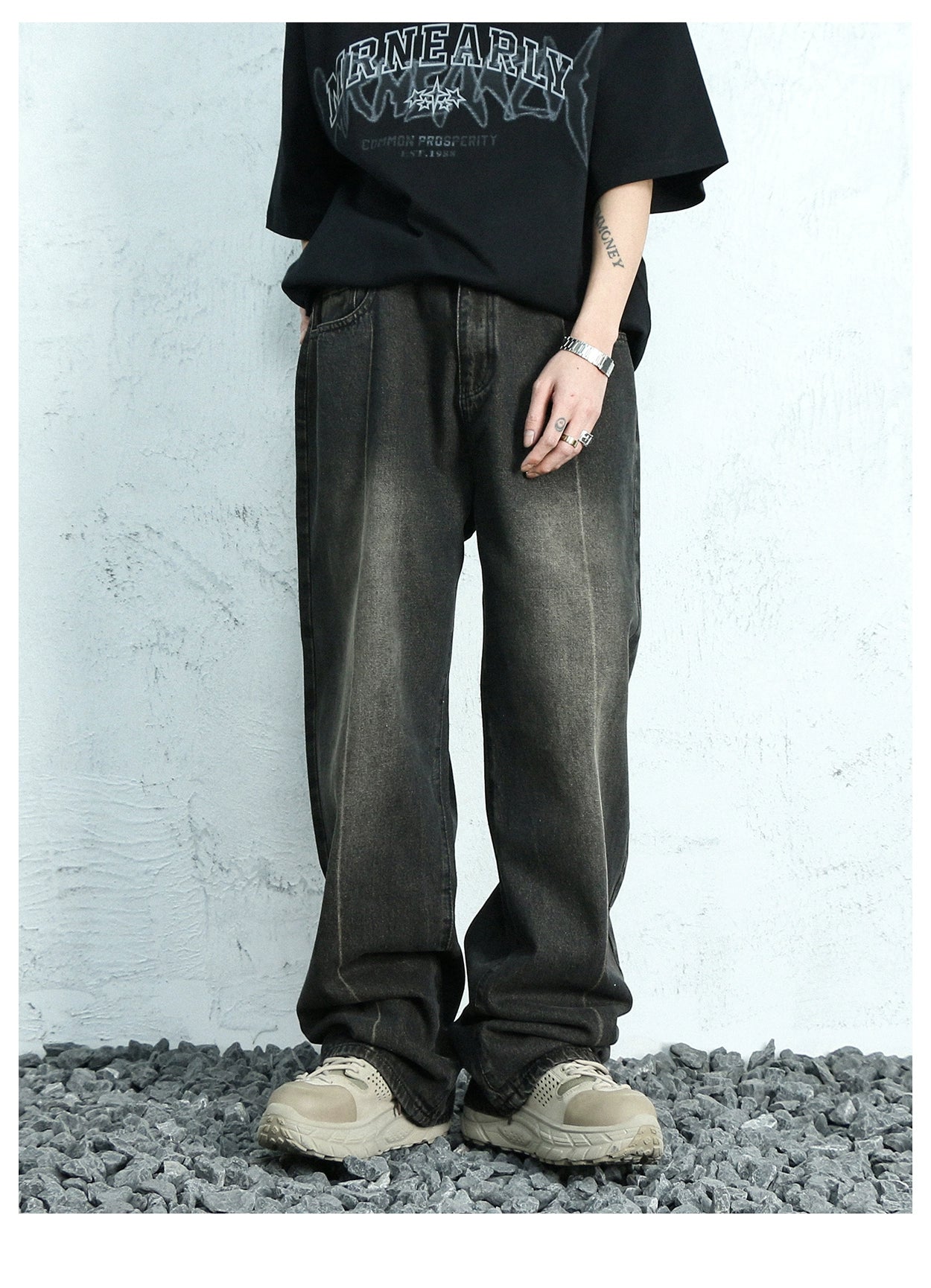 Ash Fade Wide Leg Jeans