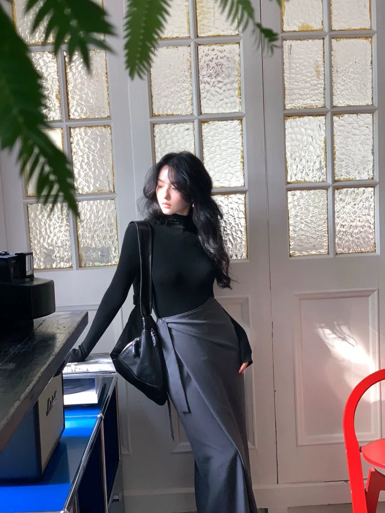 Strappy High-Waisted Wrap Maxi Skirt