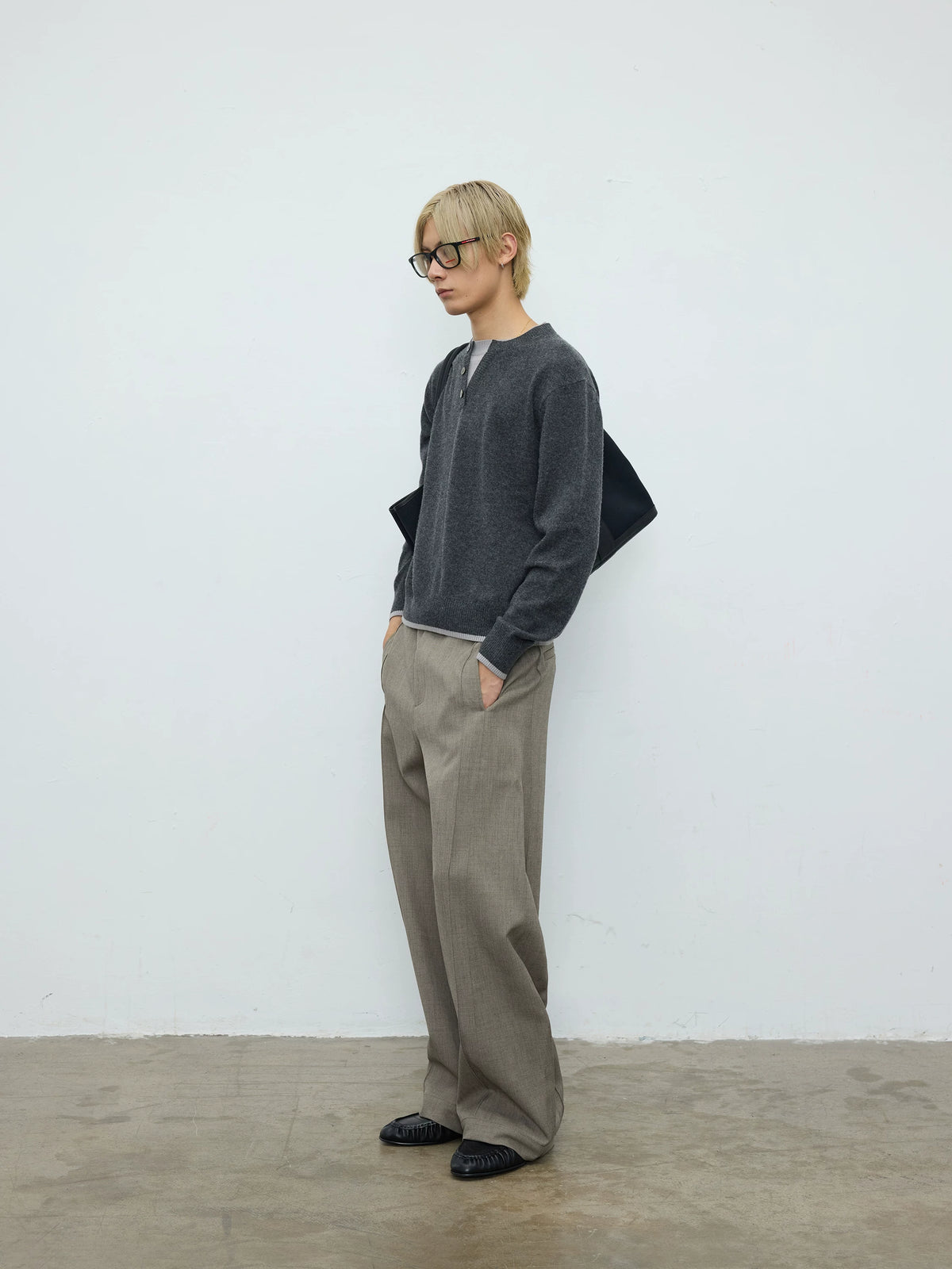 Rowan Henley Wool Knit Sweater