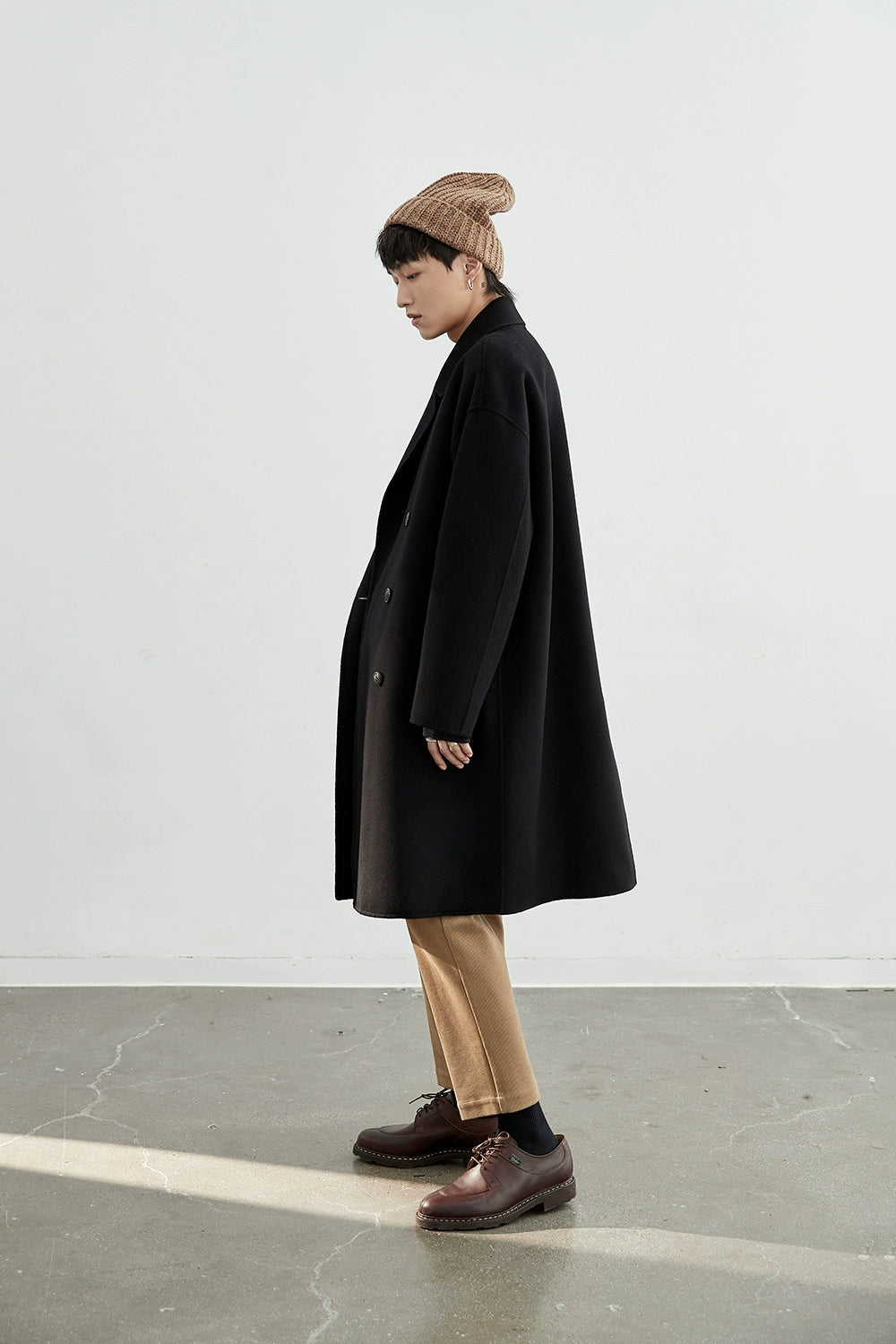 Double-Breasted Oversized Long Coat