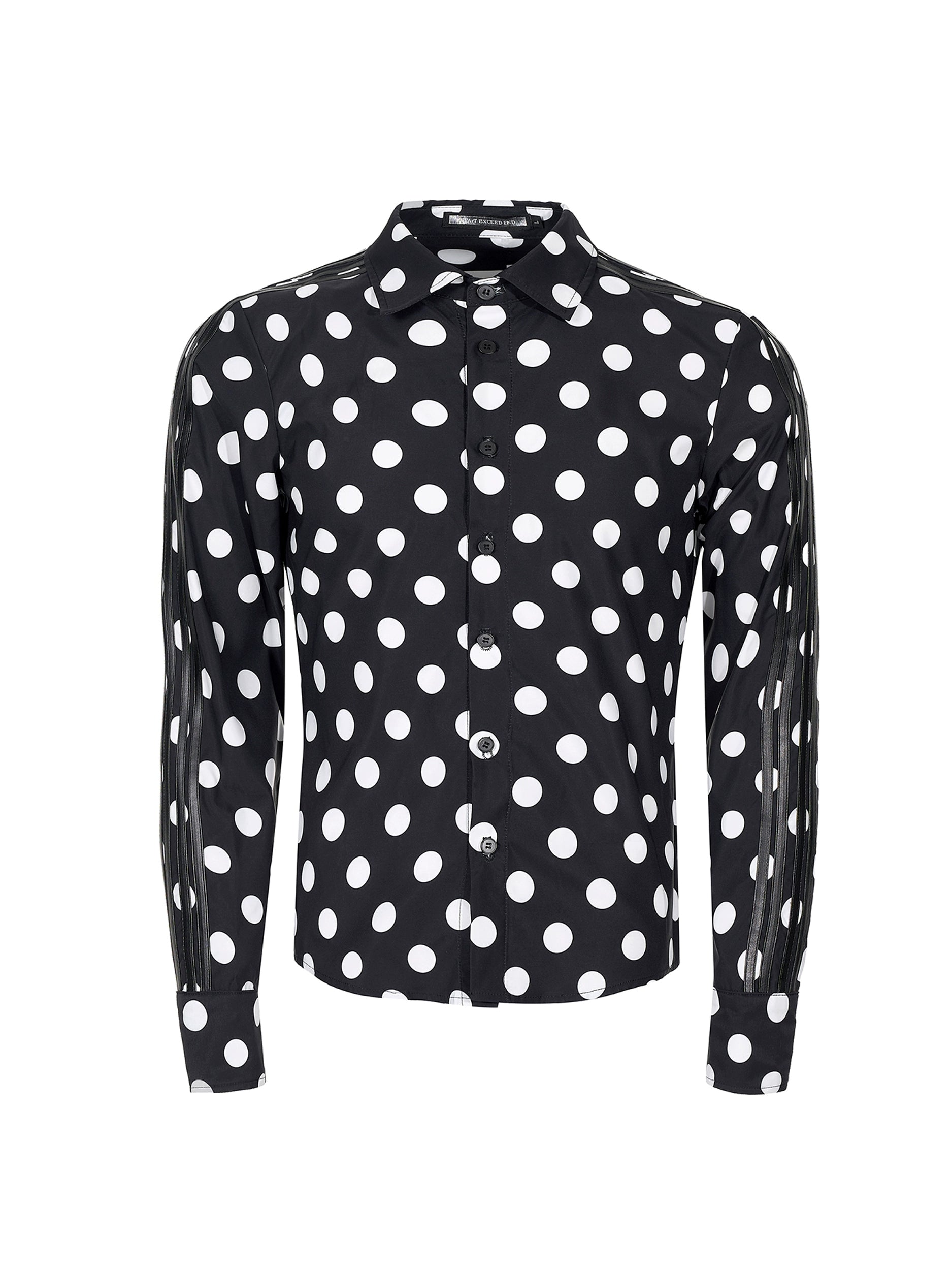 Polka Dot Track Stripe Shirt