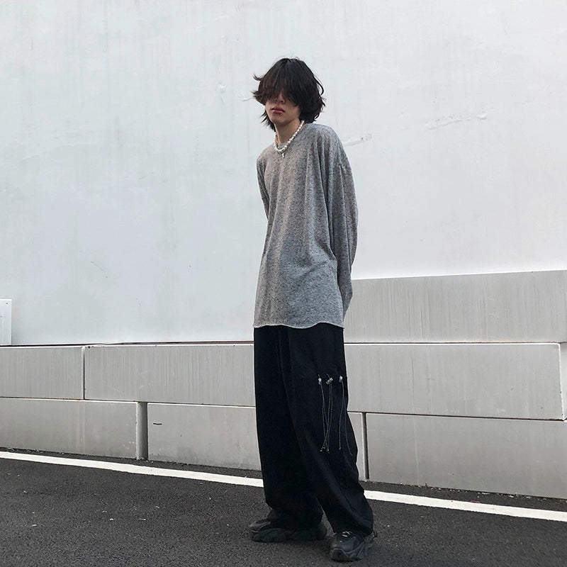 Oversized Heathered Long Sleeve T-Shirt