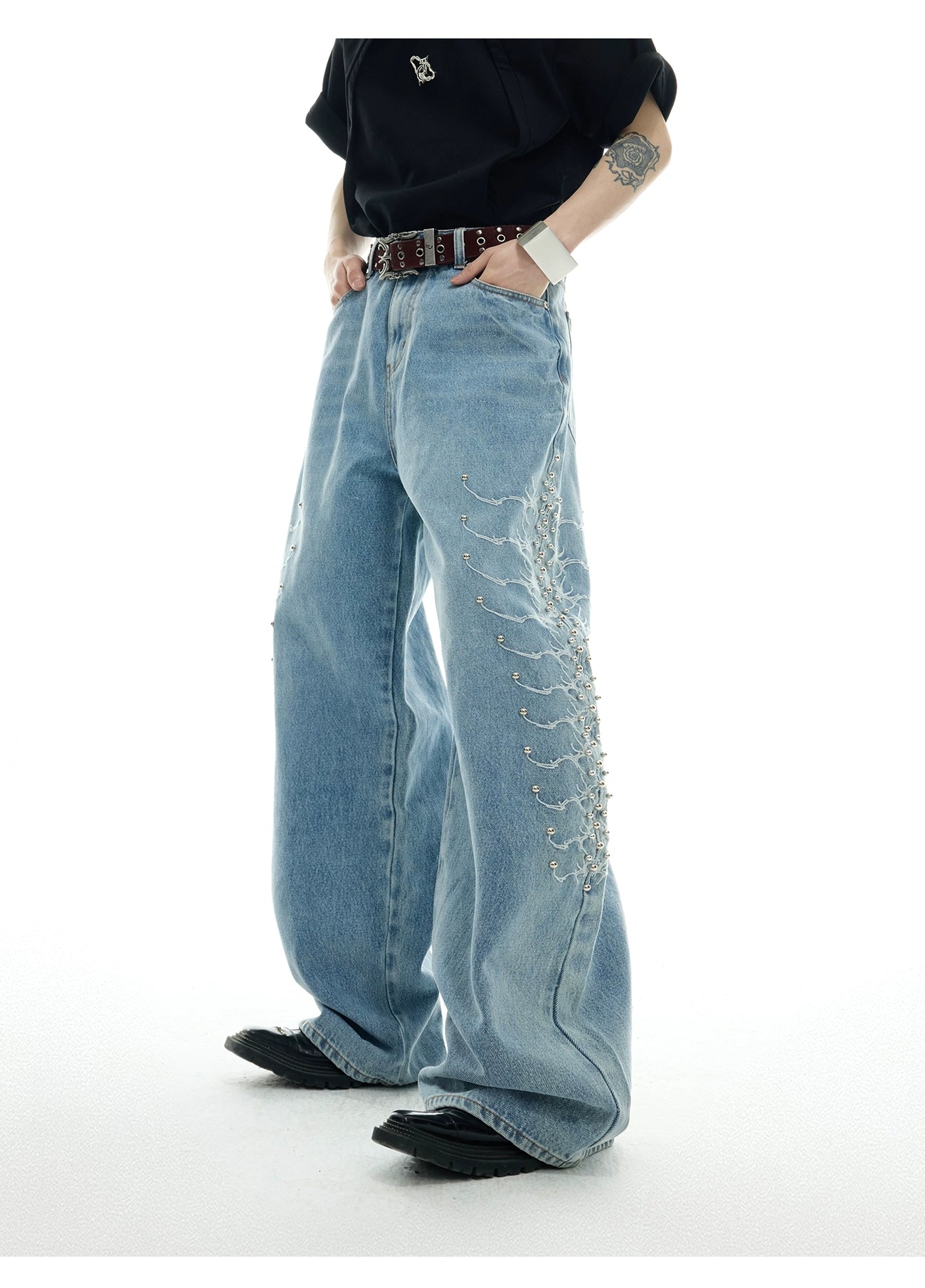 Wide-Leg Baggy Denim Jeans