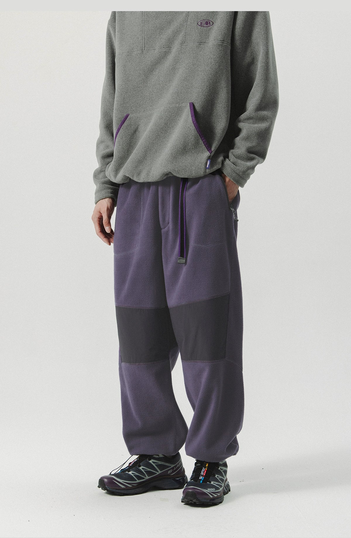 Panelled Fleece Utility Track Pants