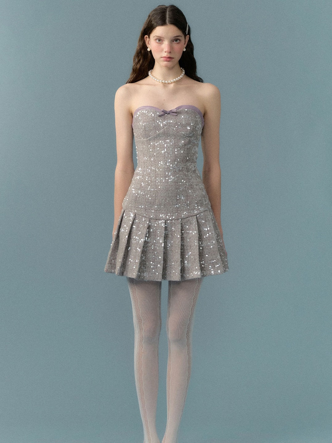 Silver Sparkle Mini Dance Dress