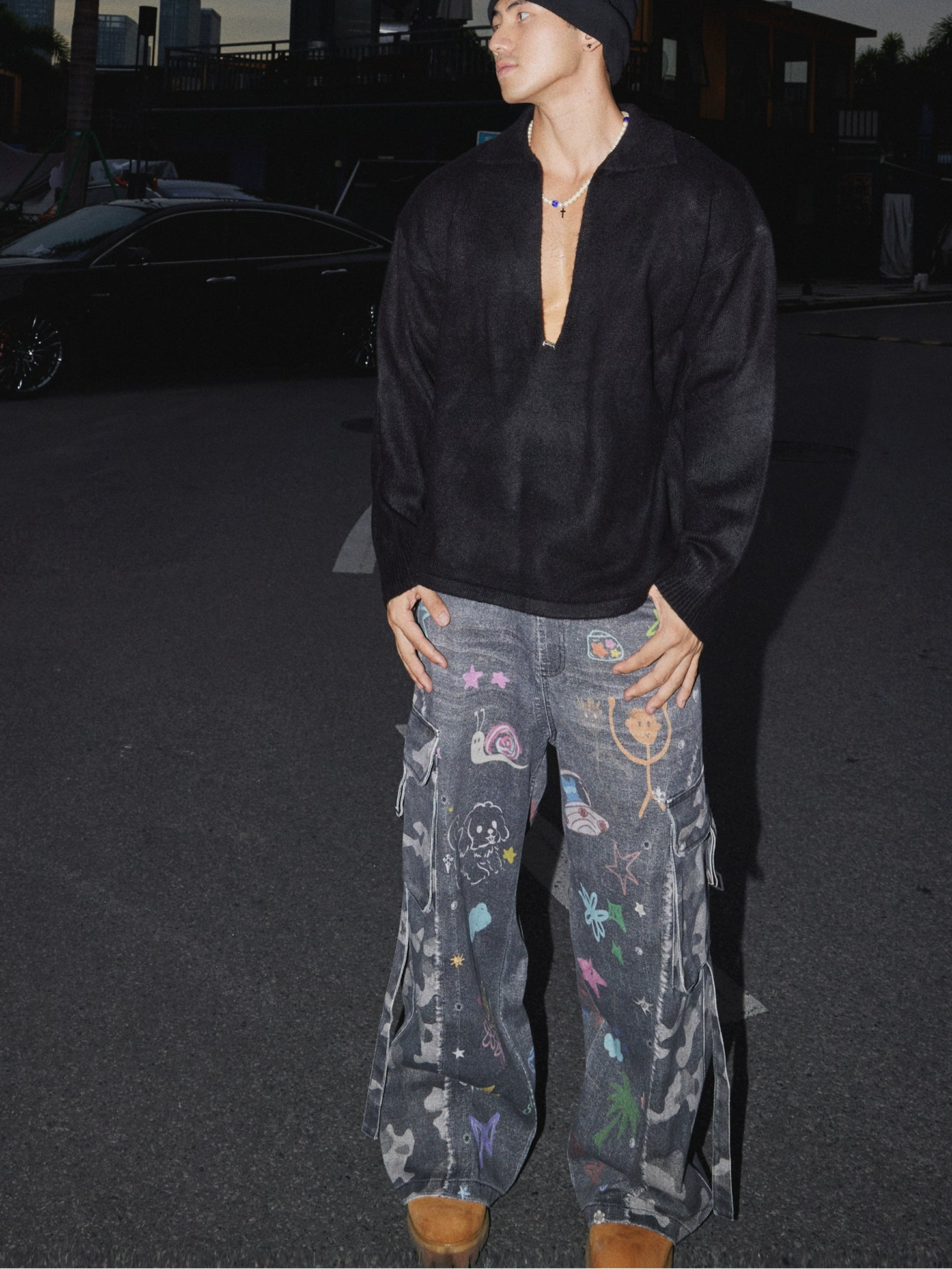 Noir Skyline Deep V Sweater