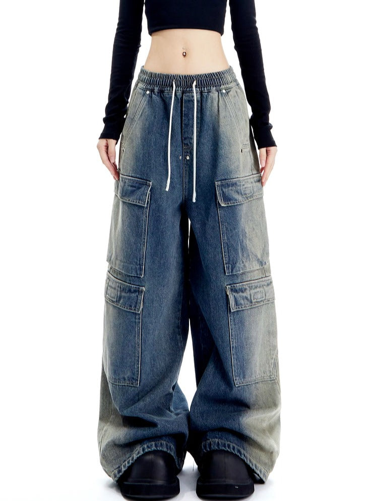 Oversized Denim Cargo Pants