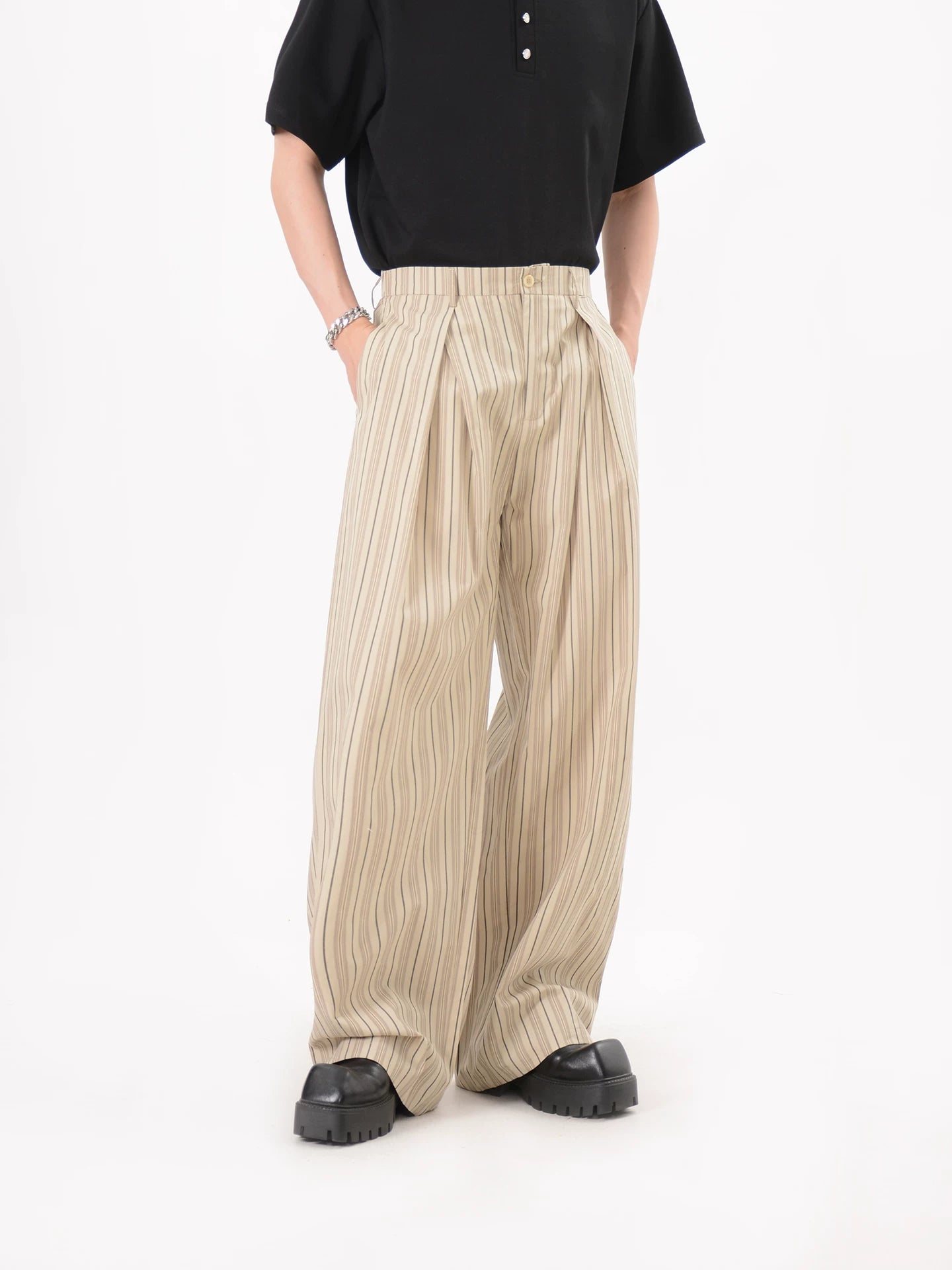 Cedar Pinstripe Volume Trousers