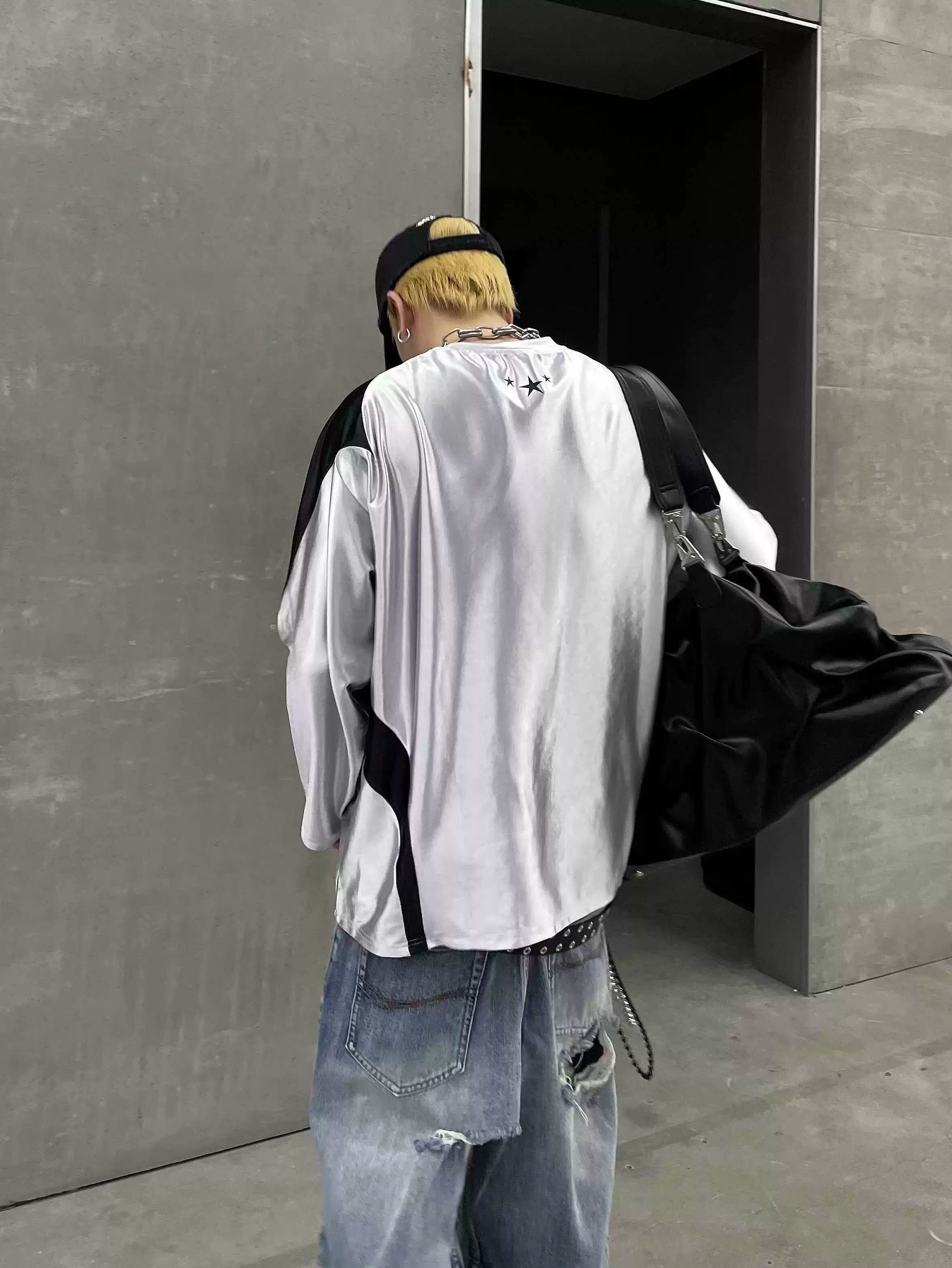 Silver "Black Energy" Long Sleeve Jersey Top