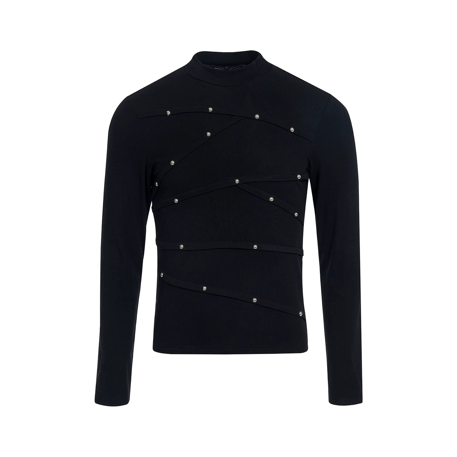 Studded Cyber Turtleneck T-Shirt