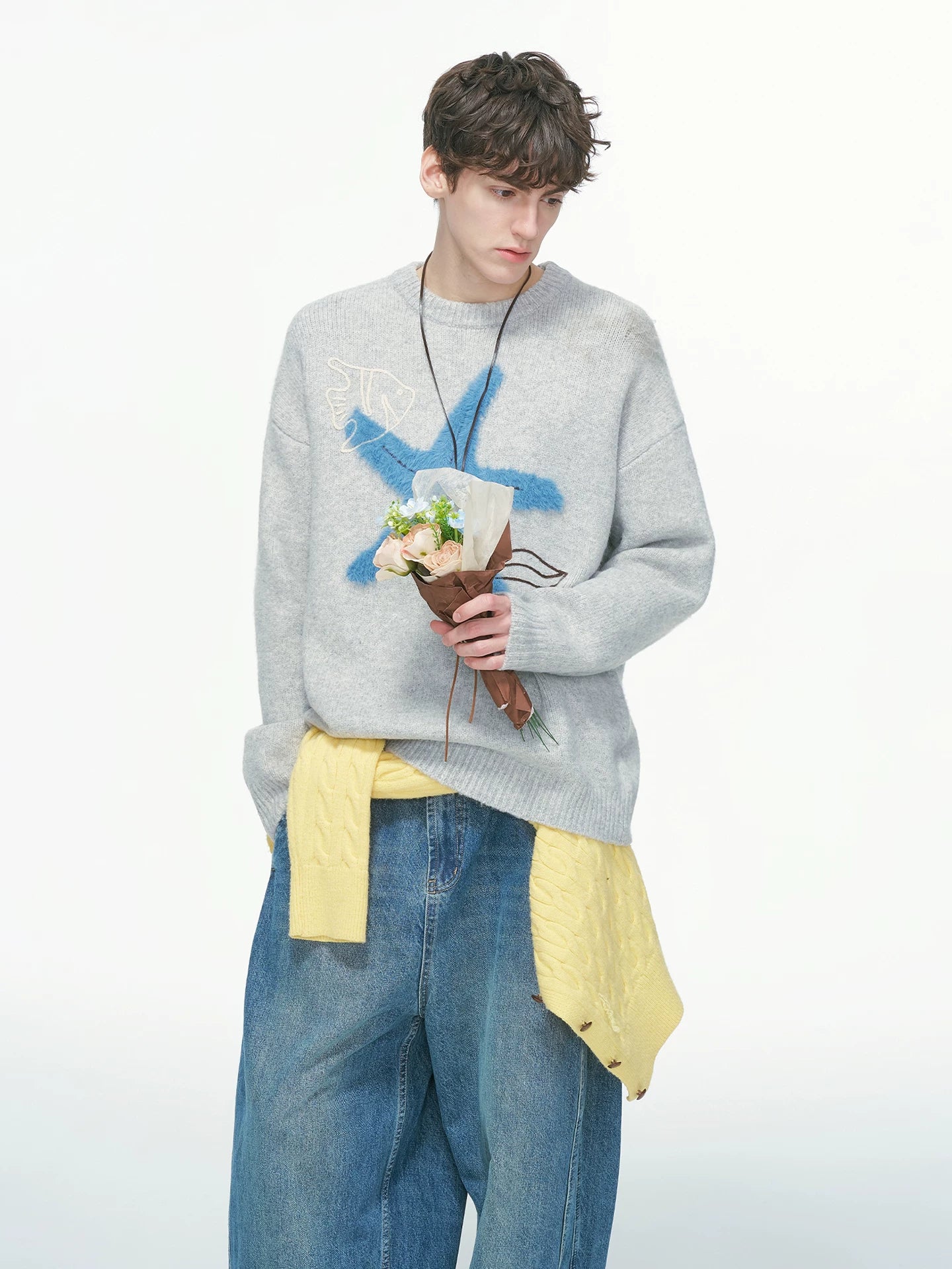 Seastar Sketch Fuzzy Knit Sweater