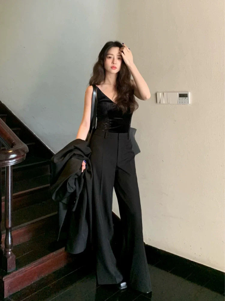 Classic High Waist Wide Leg Trousers