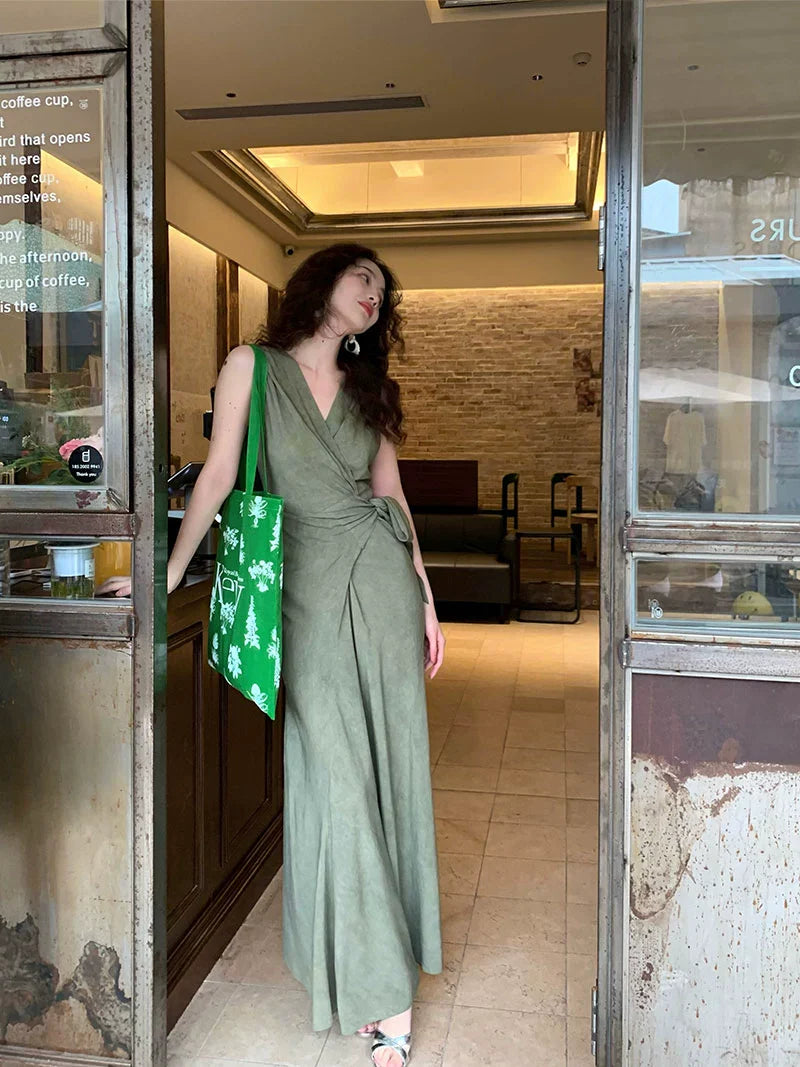 Soft Drape Wrap Maxi Dress
