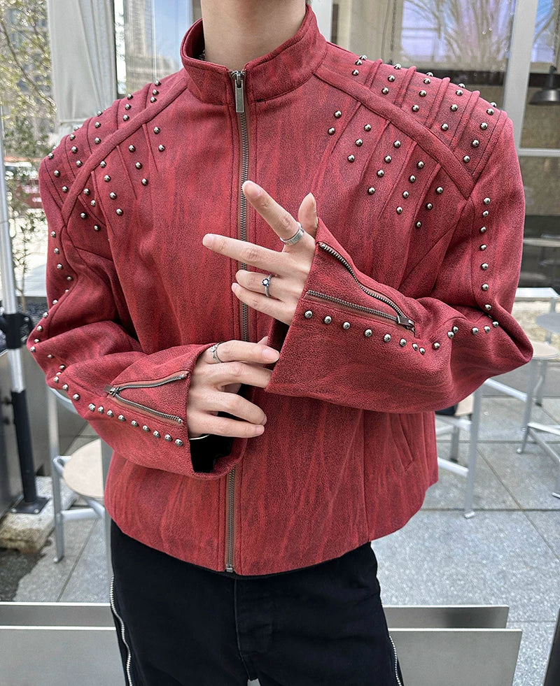 Shrapnel Studded Zip Jacket