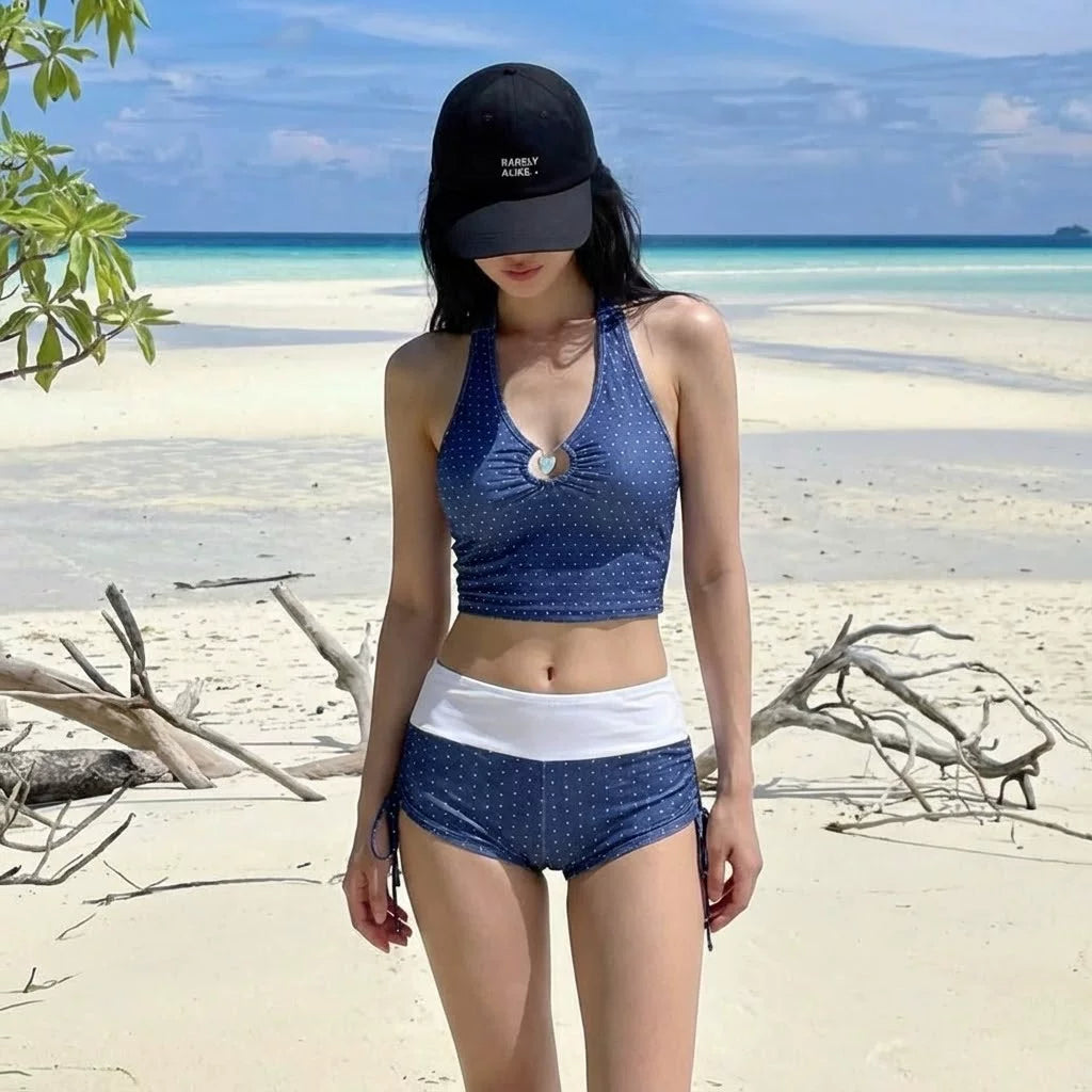 Heart Retro Tankini Shorts Set