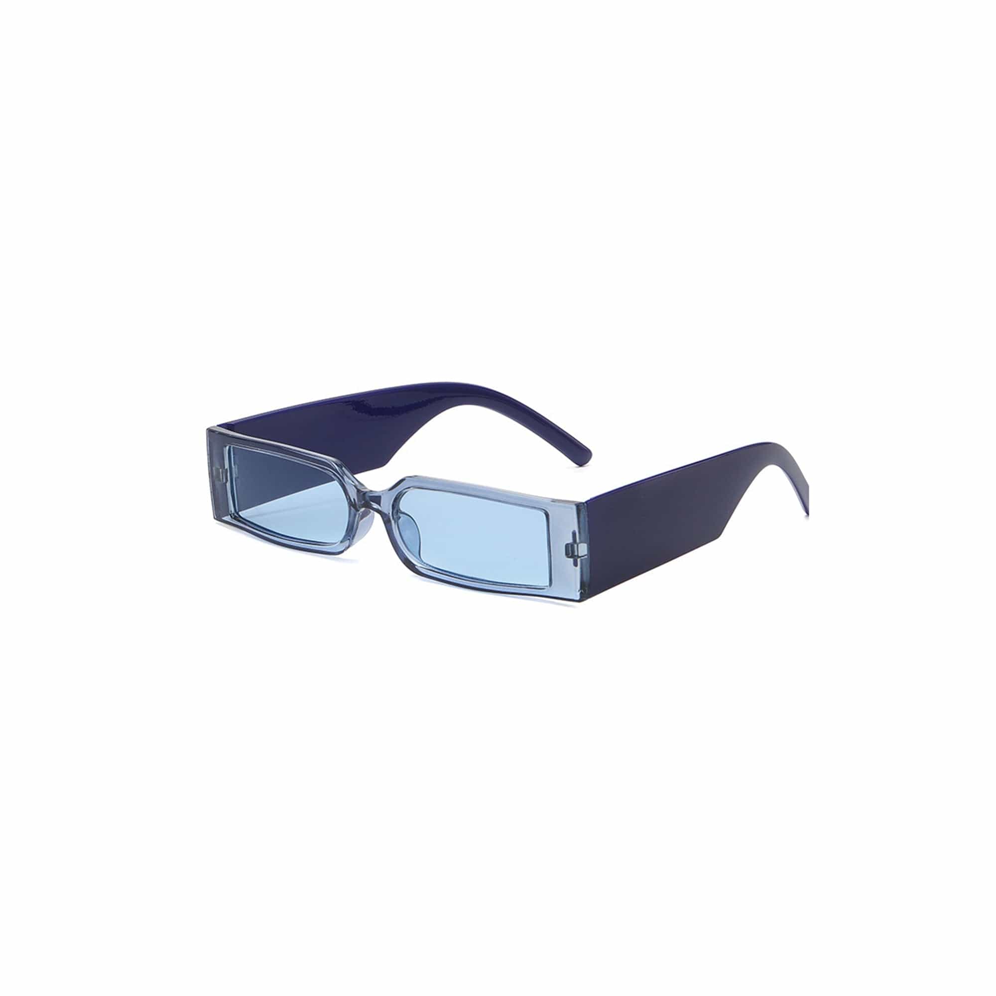 Chunky-Temple Narrow Rectangle Sunglasses - view 9