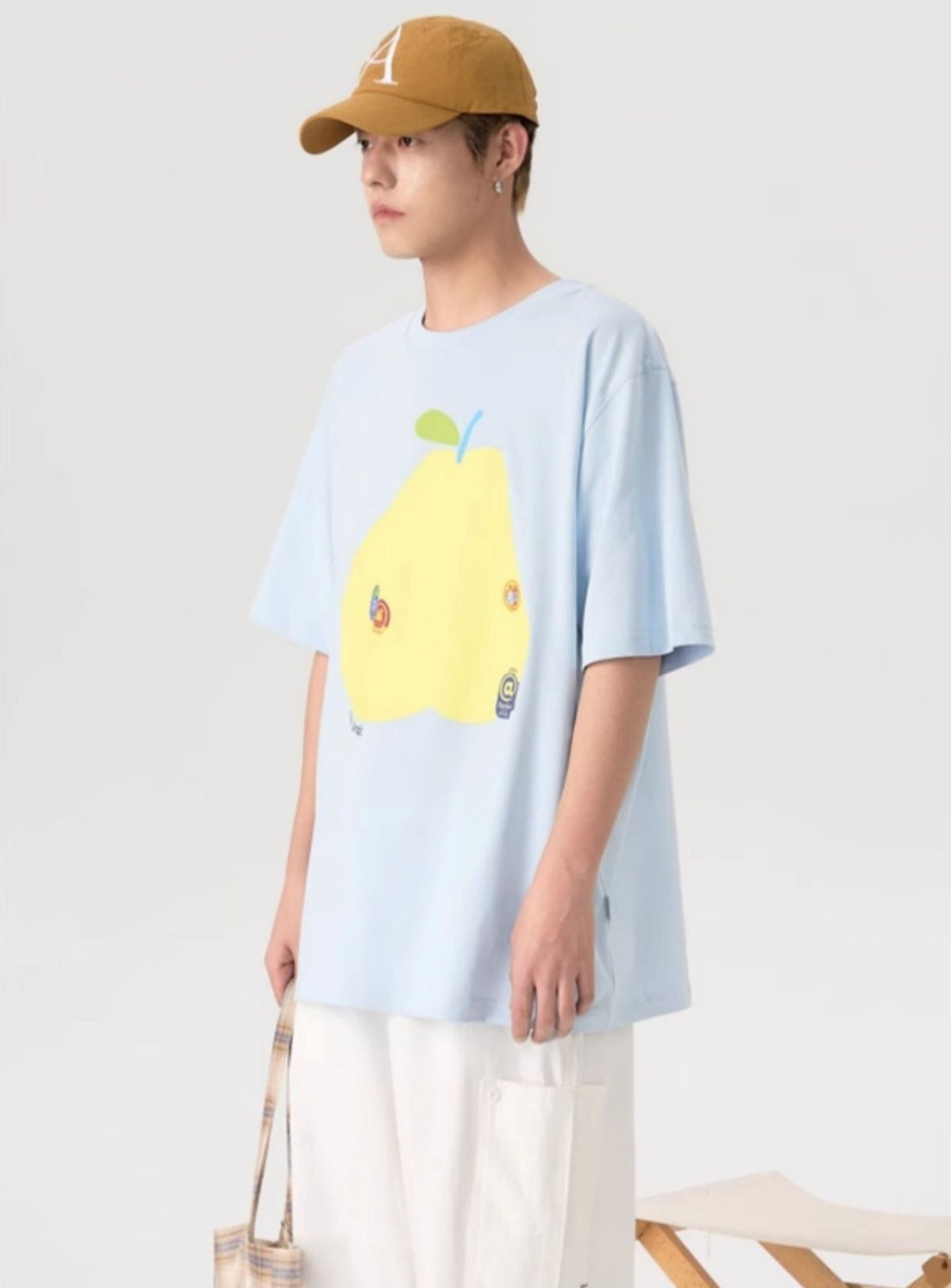 Loose Fit Fruit Label Tee - chiclara