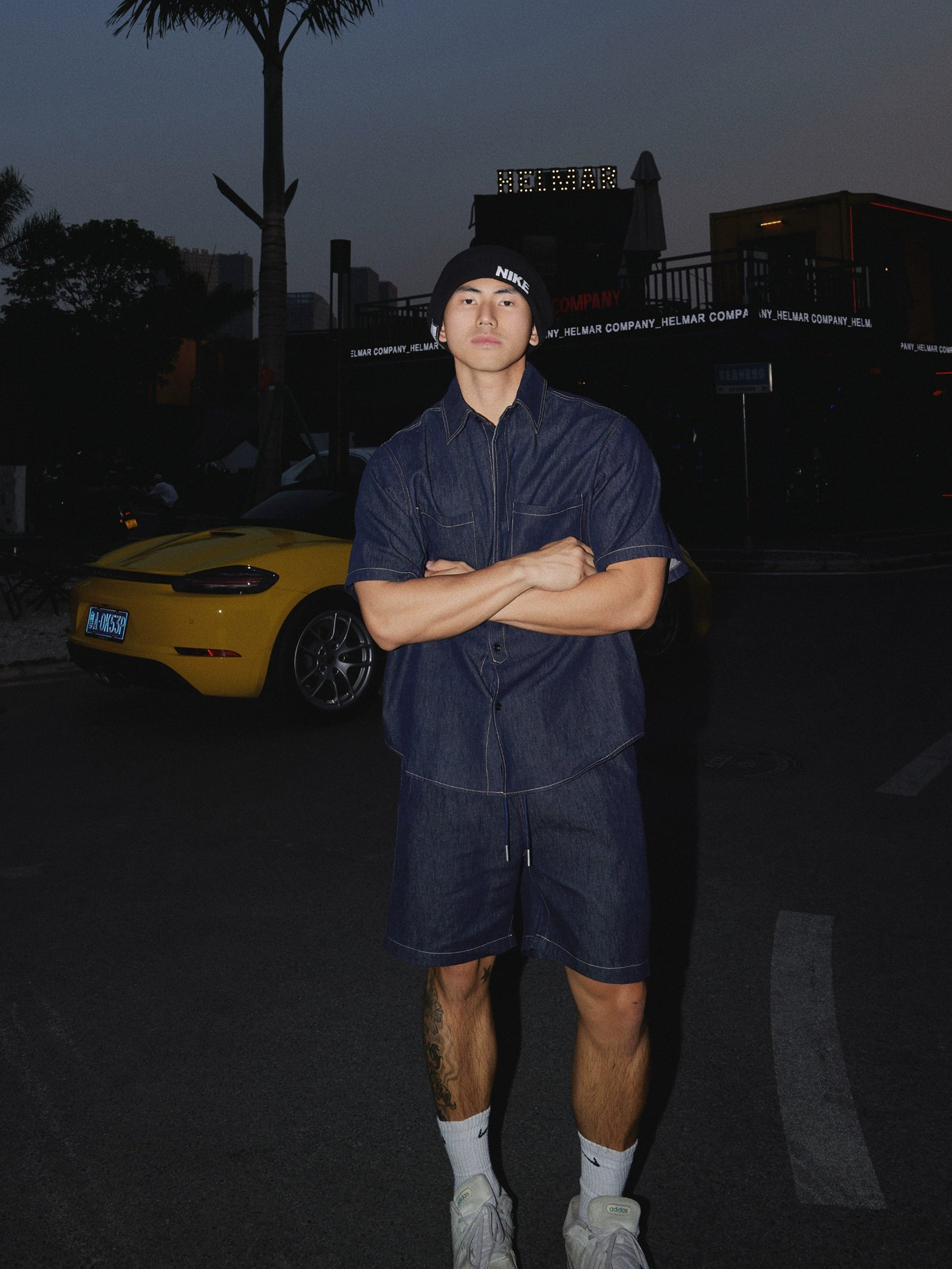 Denim Short Sleeve Utility Shirt and short Setup