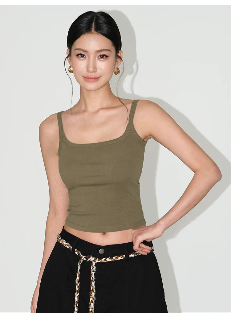 Square Neck Cropped Cami Top