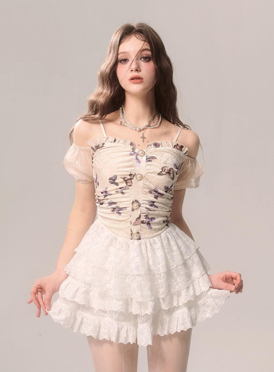 Elegant White Lace Ballet-Inspired Cake Skirt - chiclara