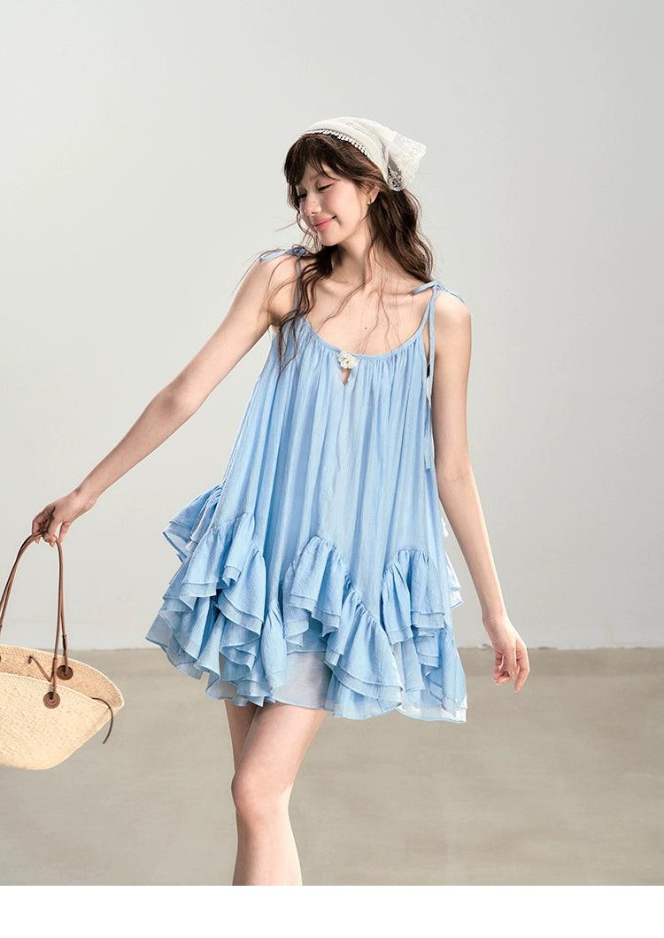 Lavender Breeze Ruffle Swing Dress