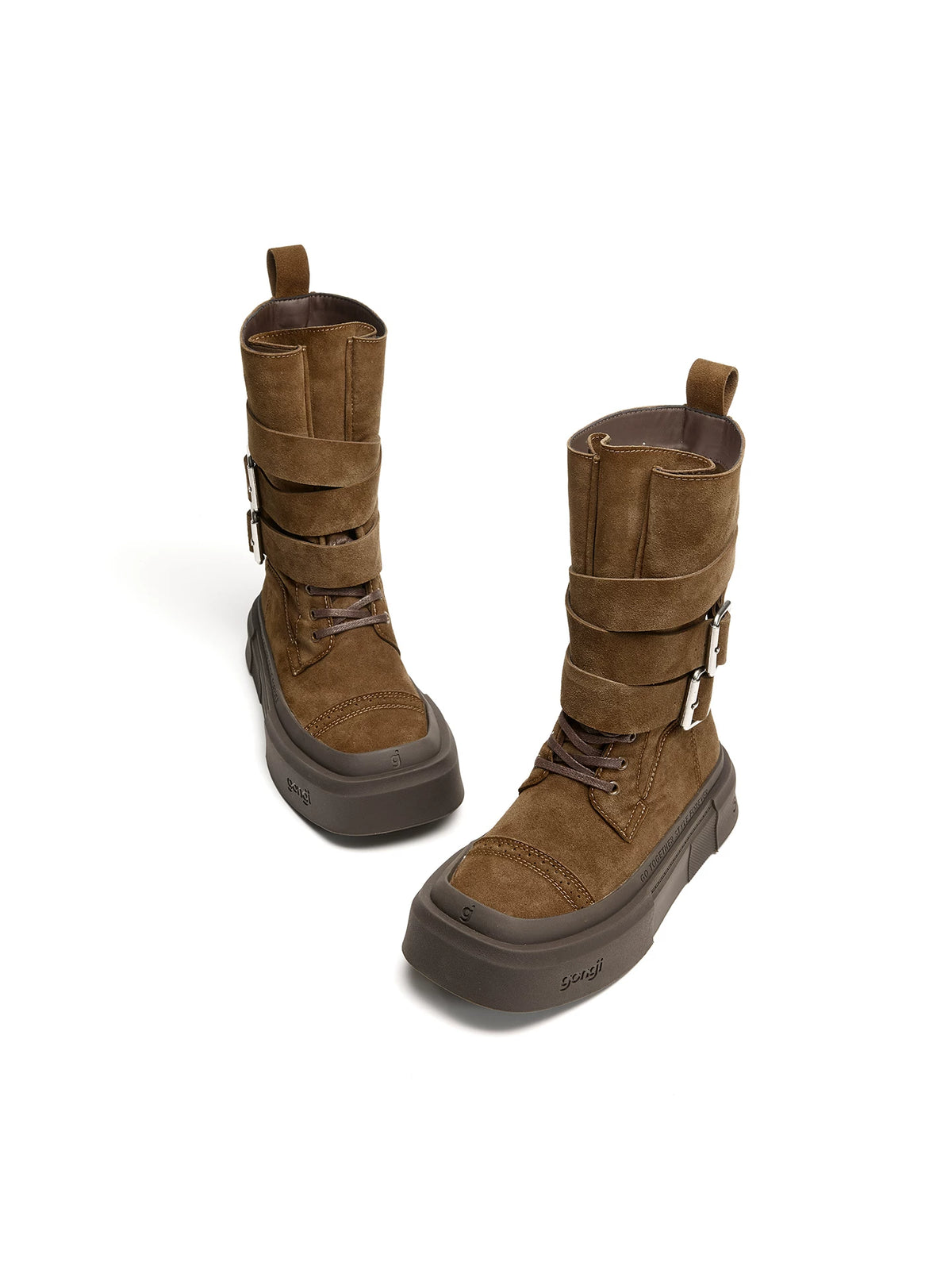 Frontier Double Buckle Platform Boots