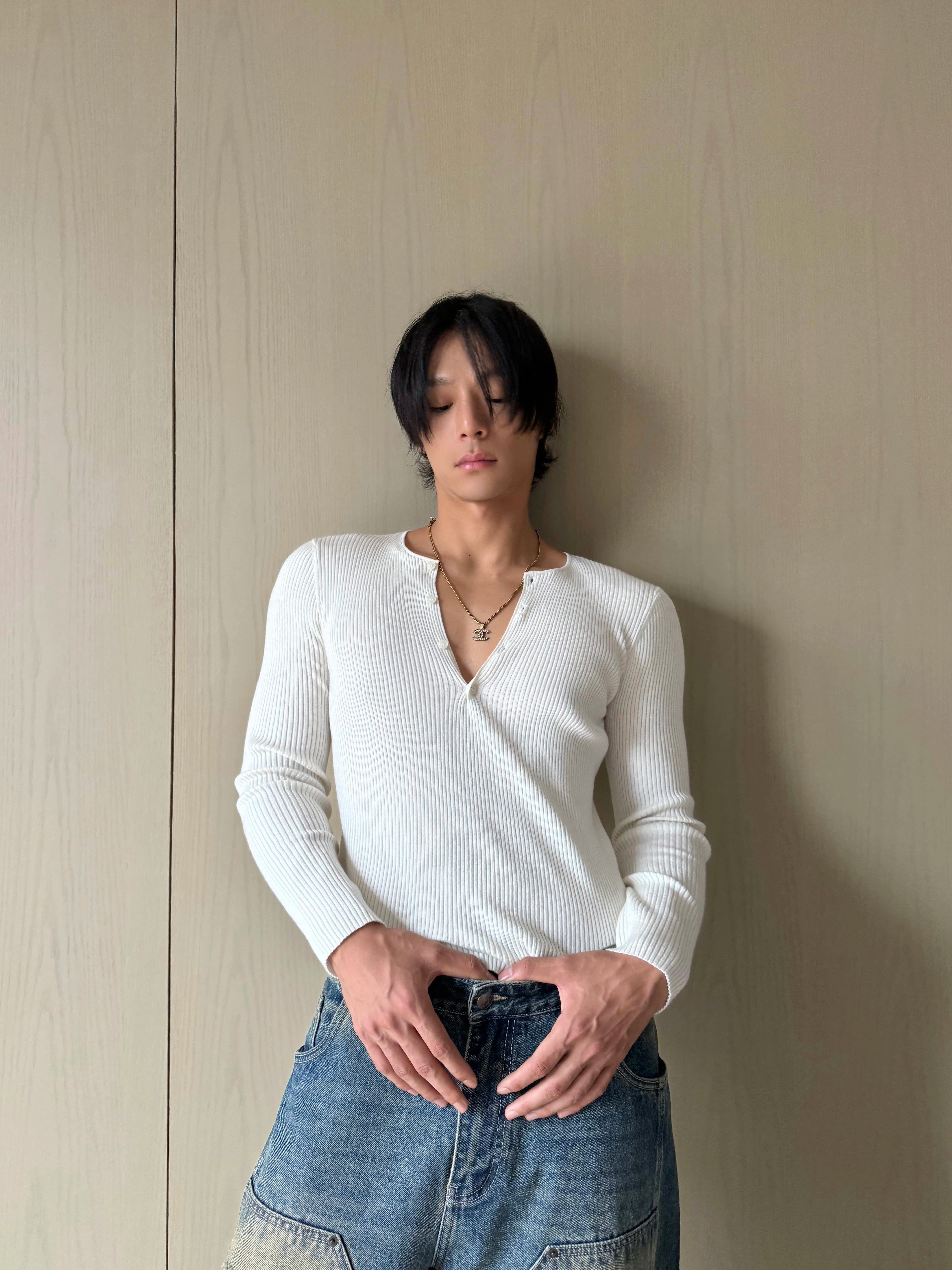 Ruched V-Neck Wrap Sweater Top
