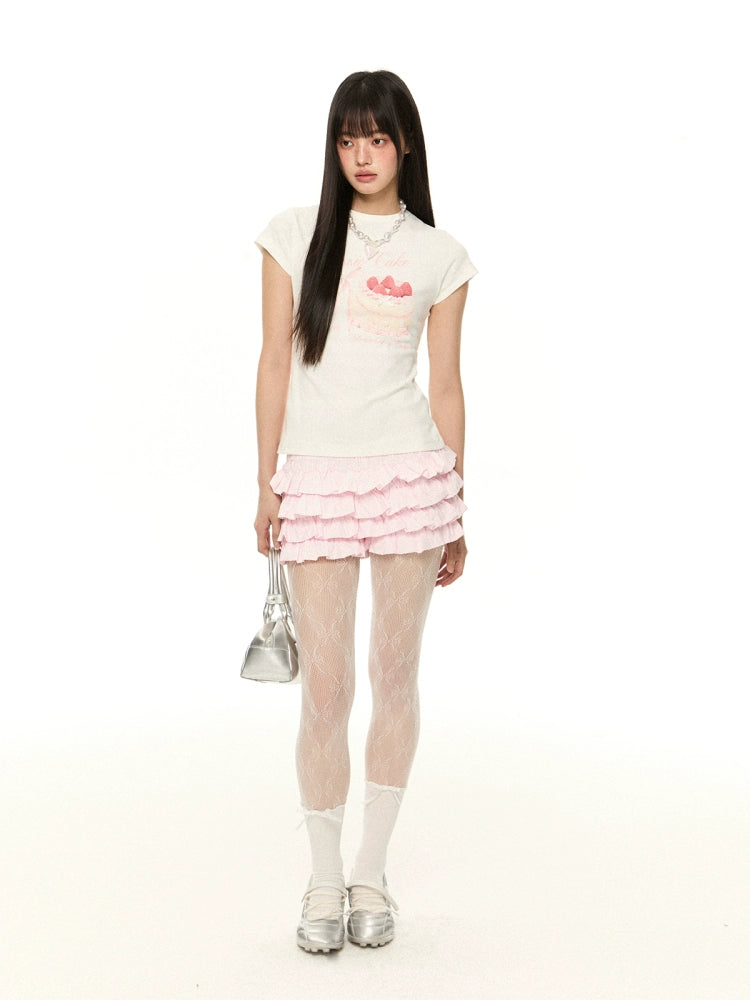 Ruffle Multi-Tiered Mini Shorts