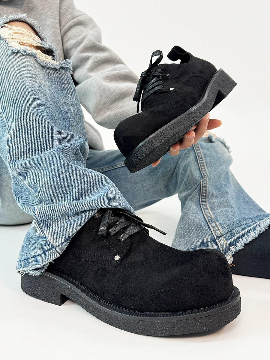 Modern Chunky Suede Platform Derbies