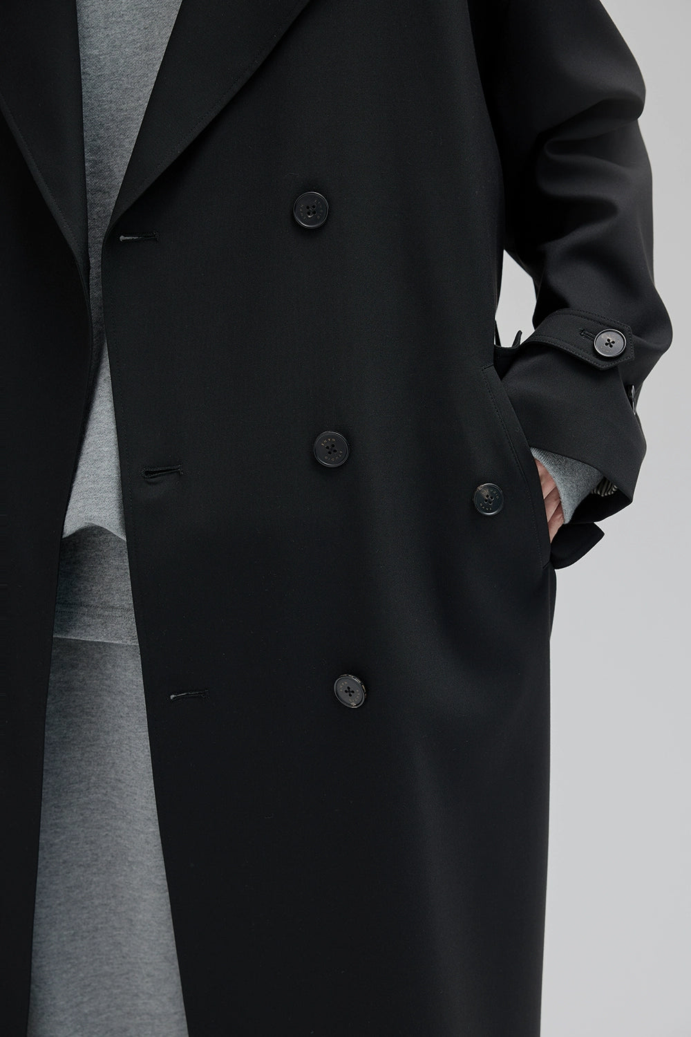 Double-breasted Straight-cut Long Trench Coat