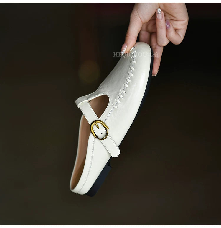 Aveline Whipstitch T-Strap Mary Jane Flats