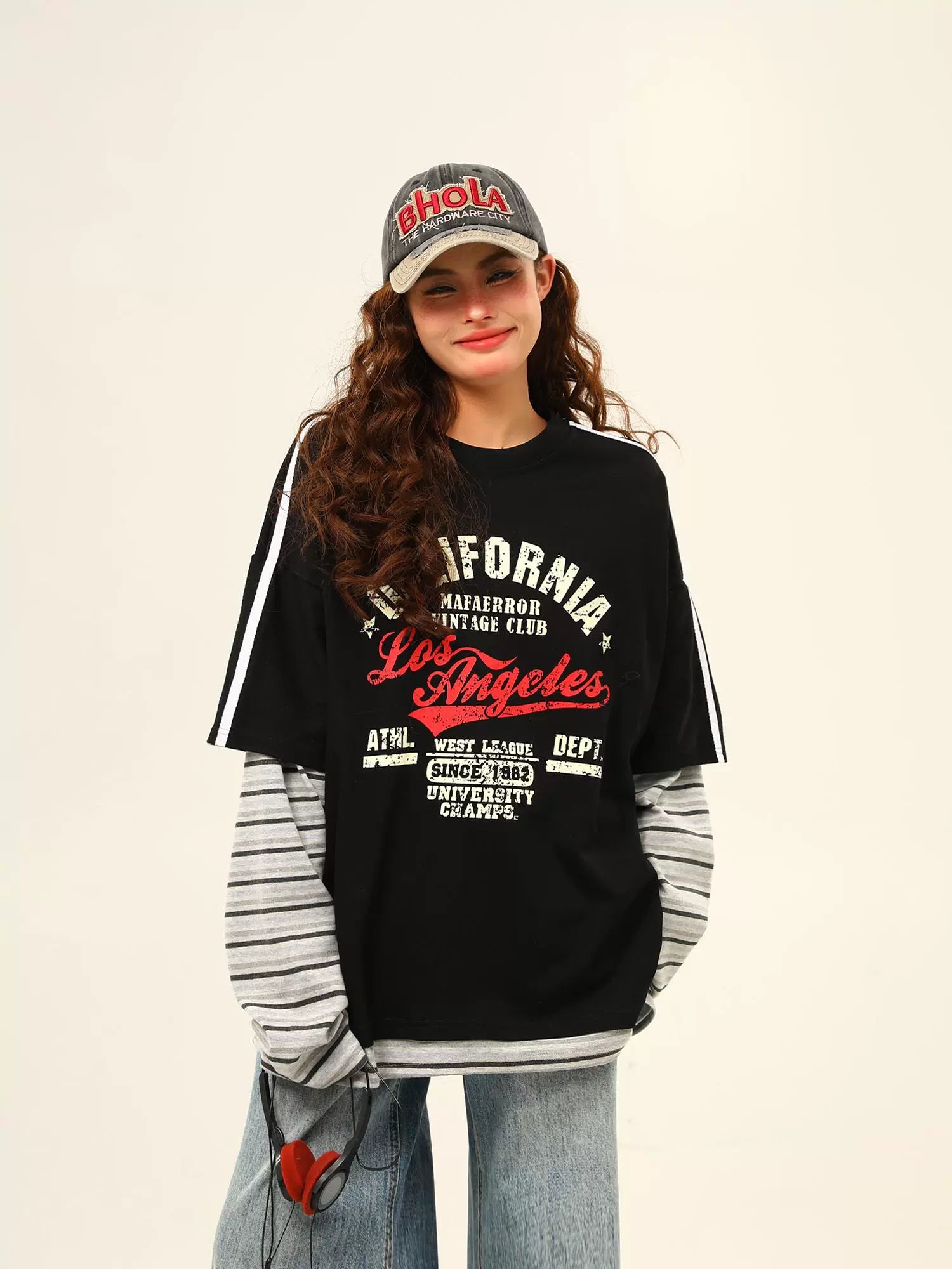 Retro Varsity Layered Street Tee