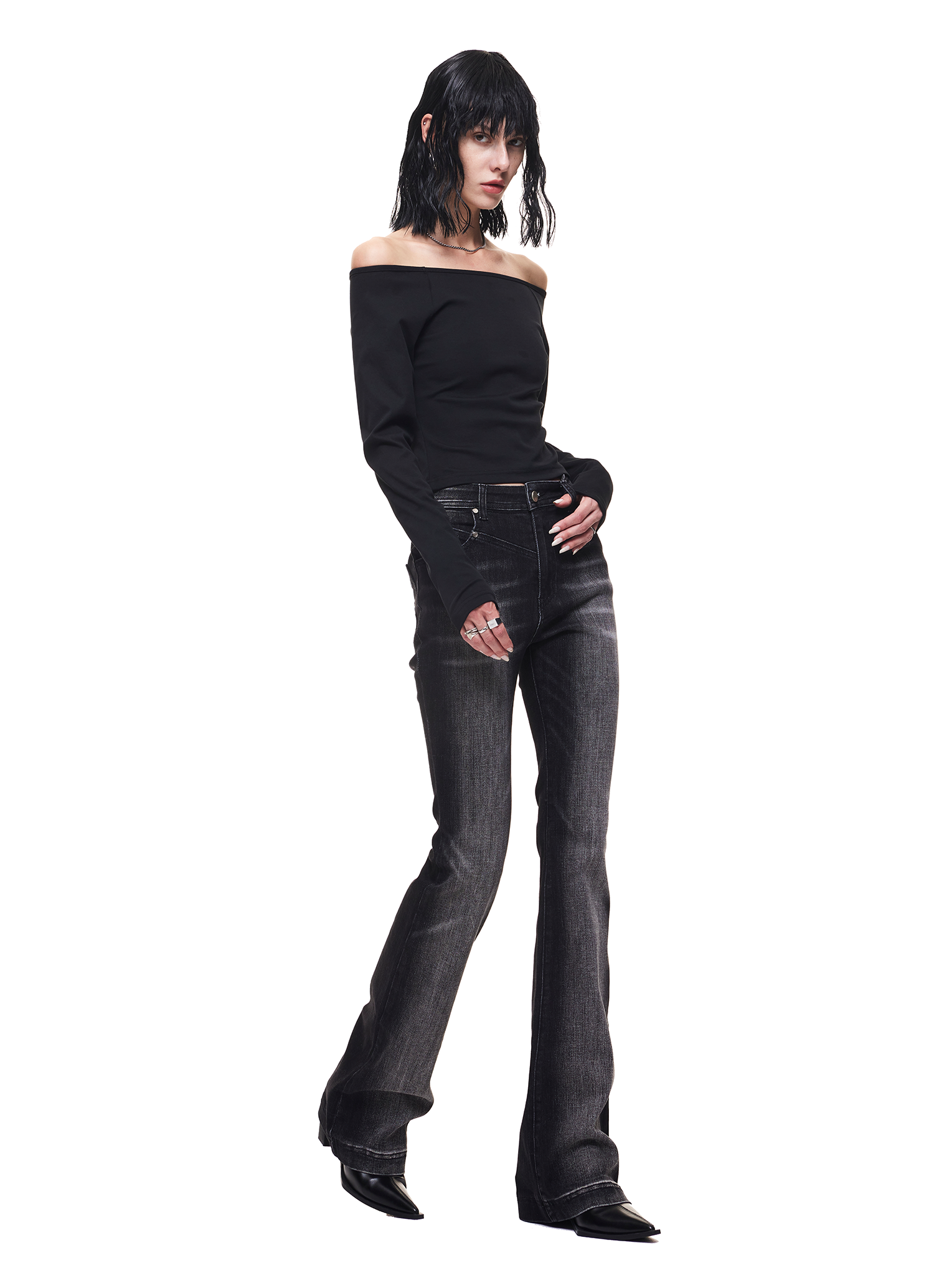 Black Skinny Washed Jeans