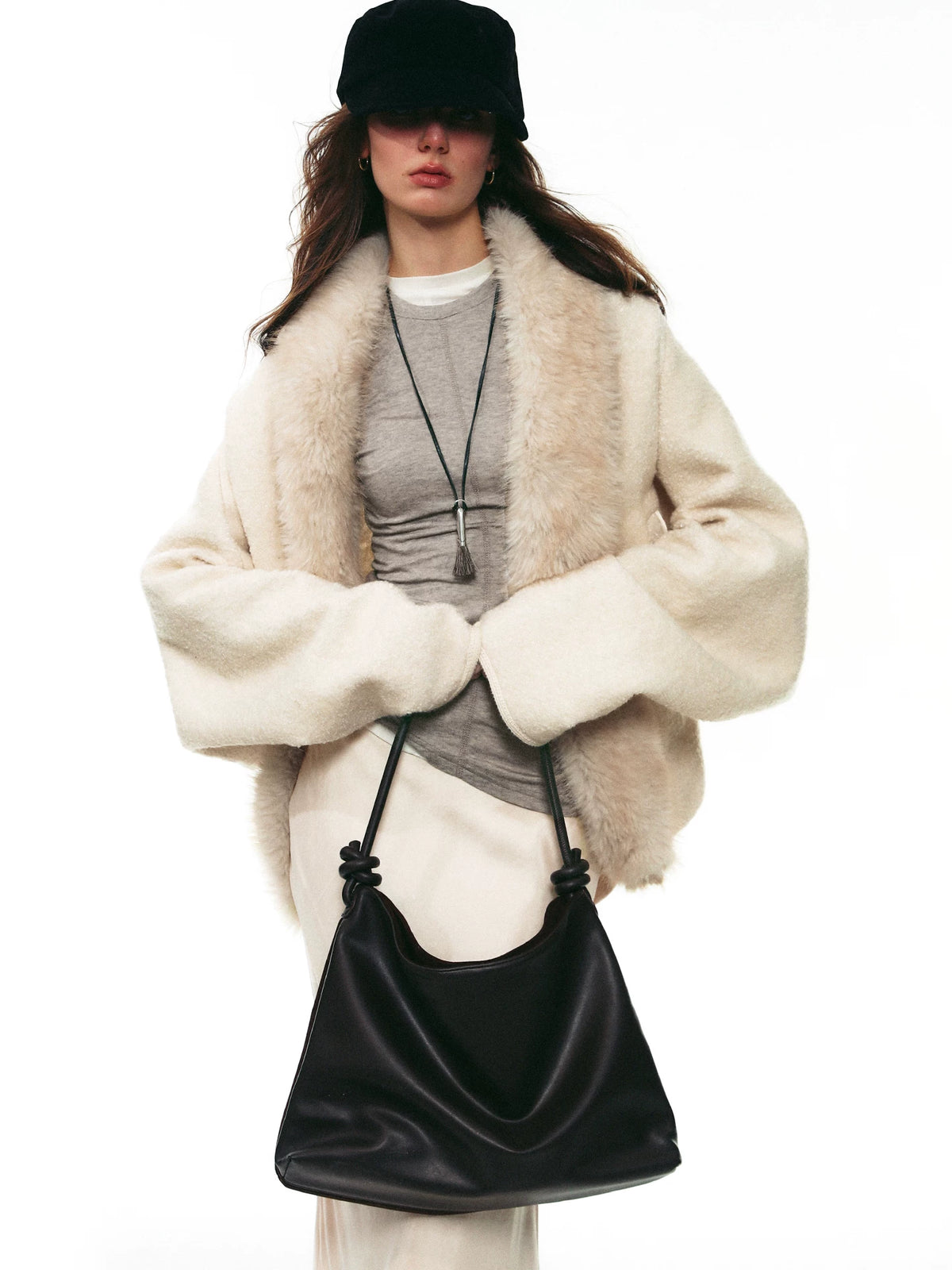 Boucle Fur Collar Jacket