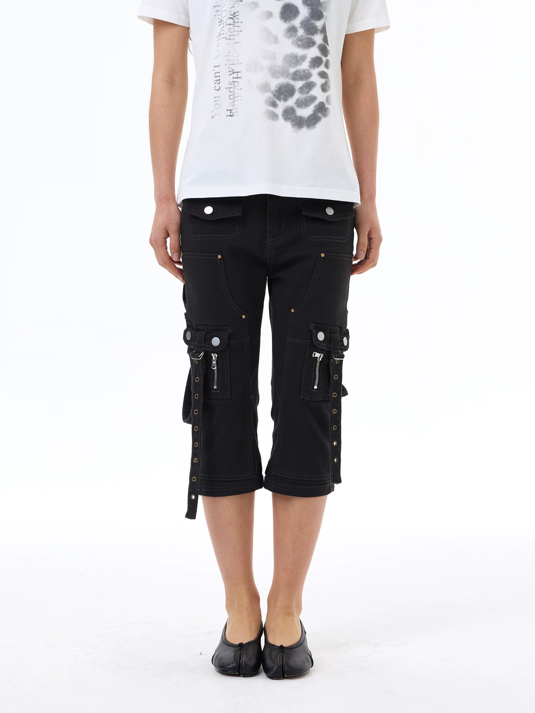 Midnight Strap Cargo Capris