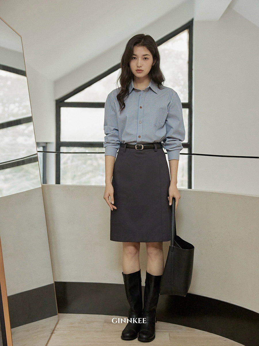 Asymmetrical Belted Skirt