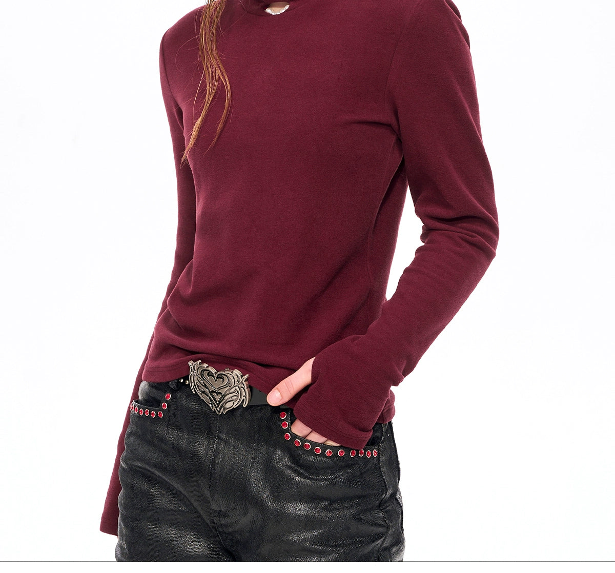 Midnight Pearl Accent Turtleneck