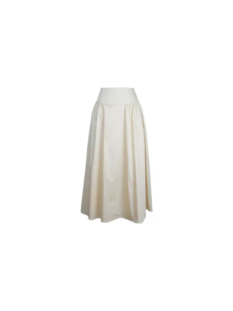 Flowing High-Waisted A-Line Midi Skirt