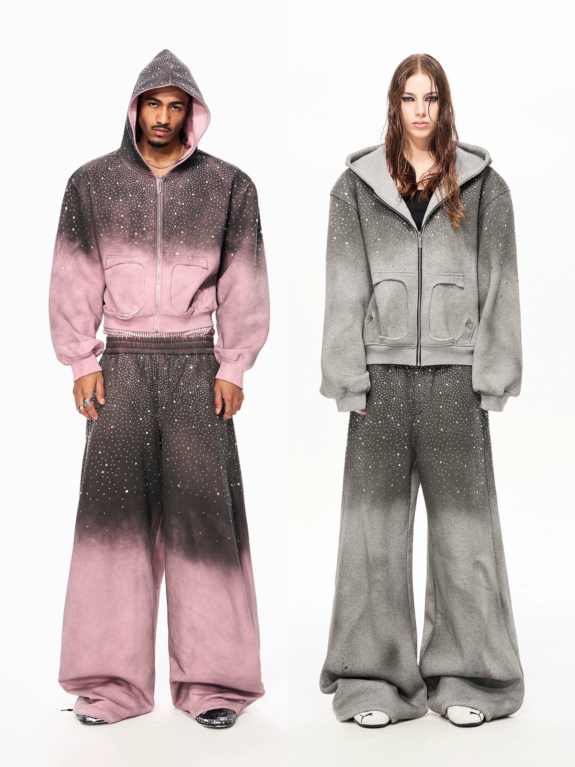 Galactic Drip Ombre Crystal Hoodie and Pants Setup