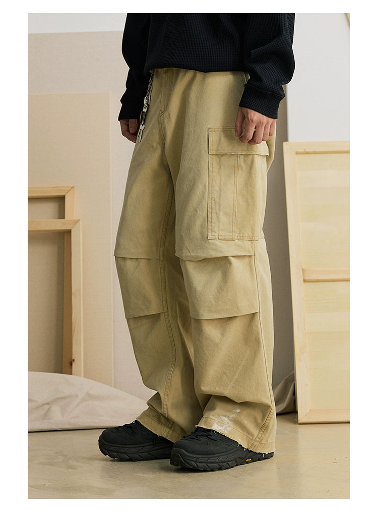 Wide-Leg Pants with Side Utility Pockets