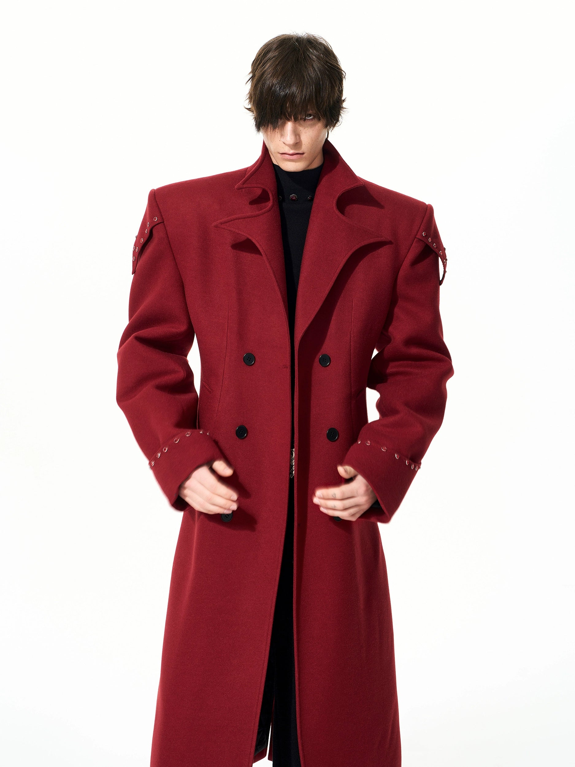 Obsidian Regent Studded Long Coat