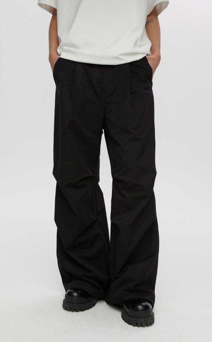 Pleated Parachute Cargo Pants - chiclara