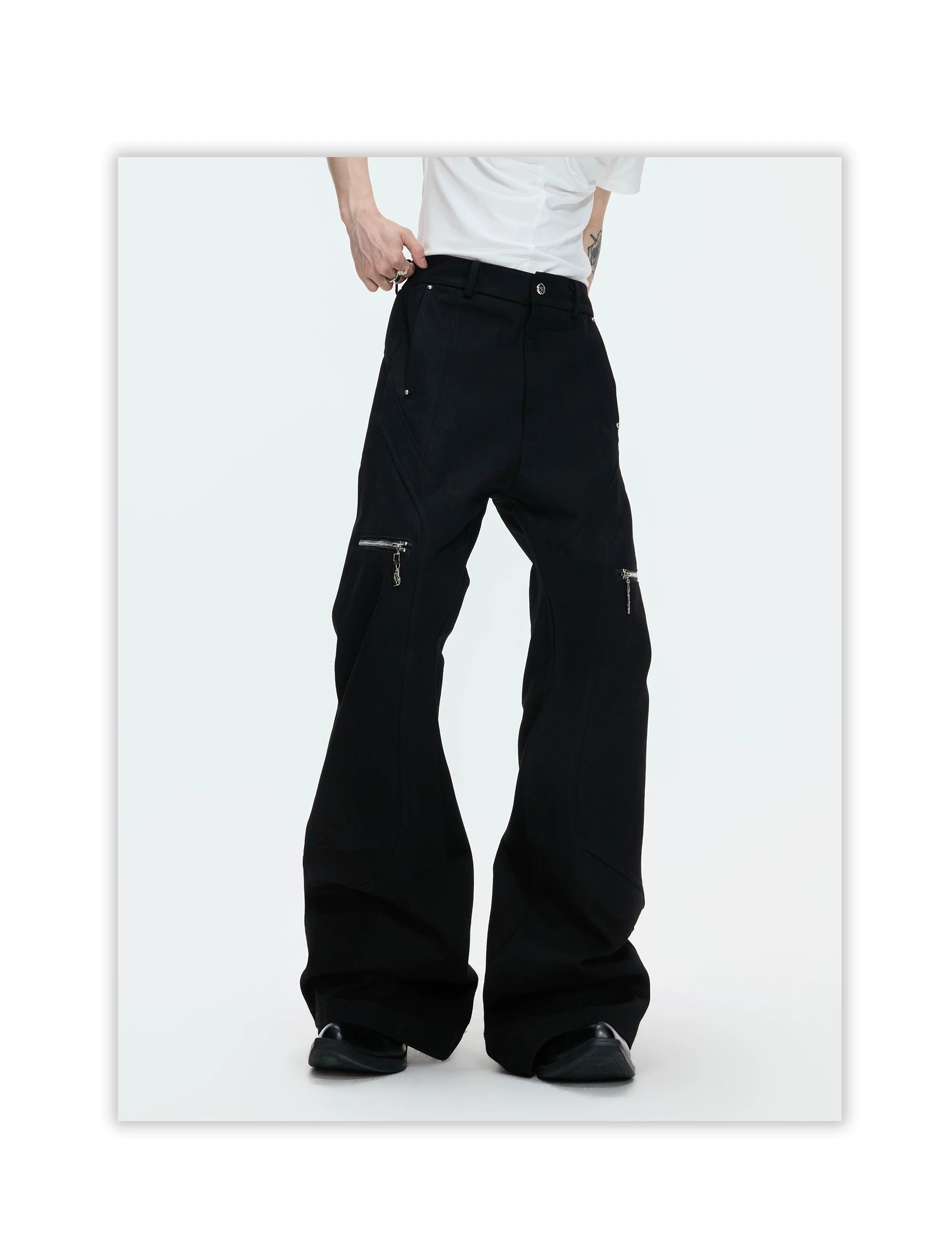 Zip Pocket High Waist Wide Leg Pants