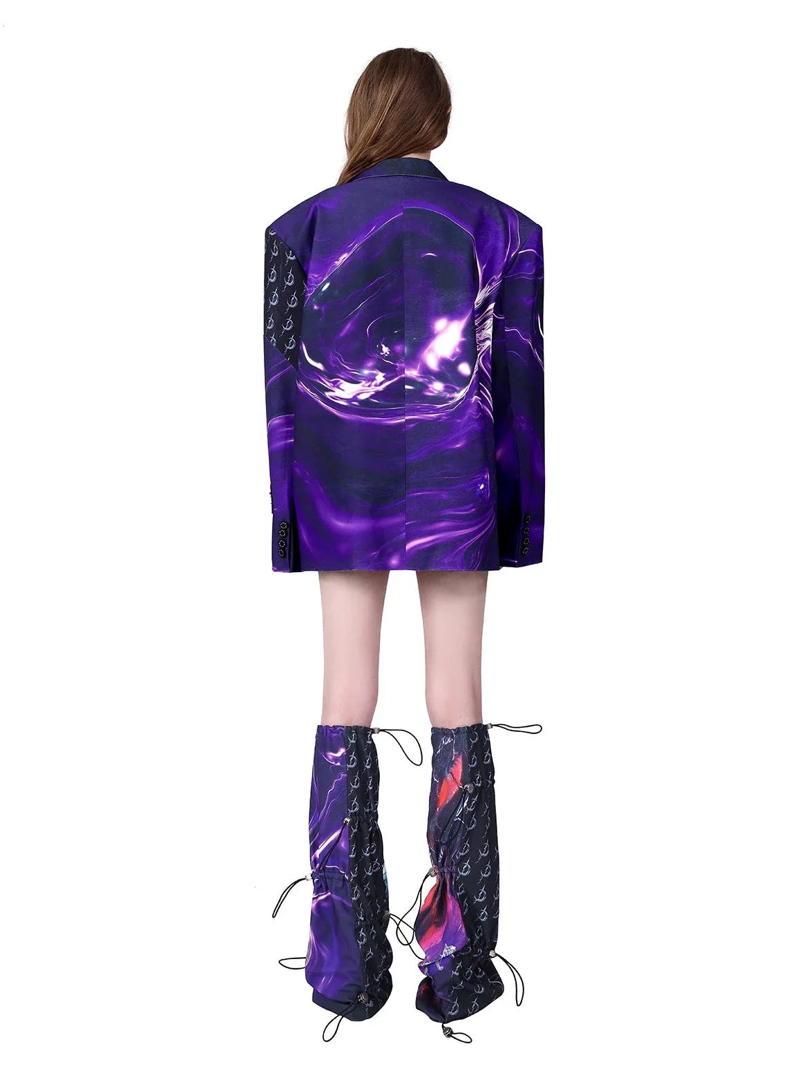 PINKSPINK Cosmic Swirl Oversized Blazer - Purple