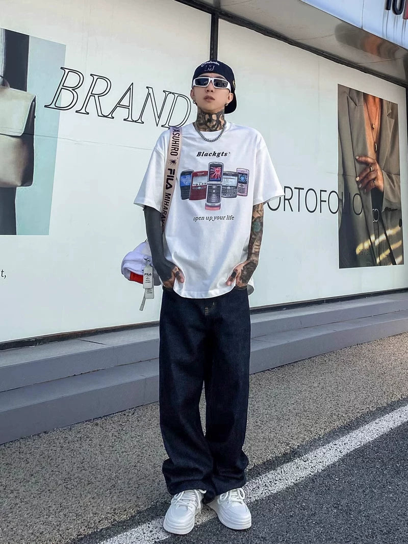 Midnight Fade Relaxed Straight‑Leg Jeans