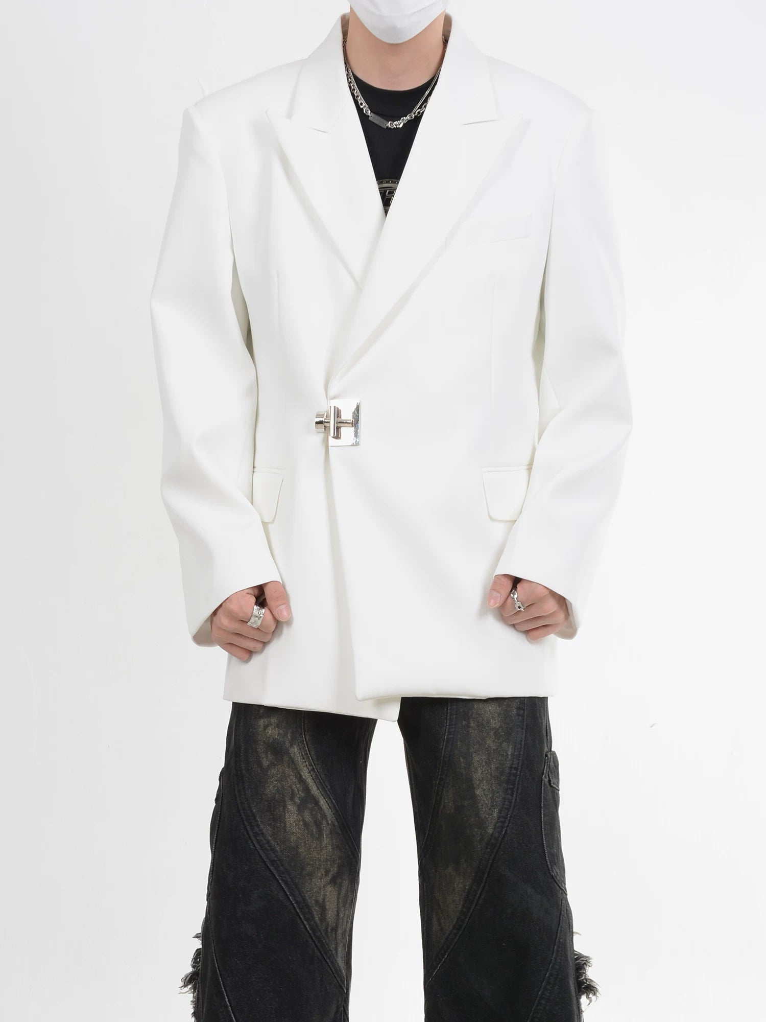 Obsidian Latch Asymmetric Blazer