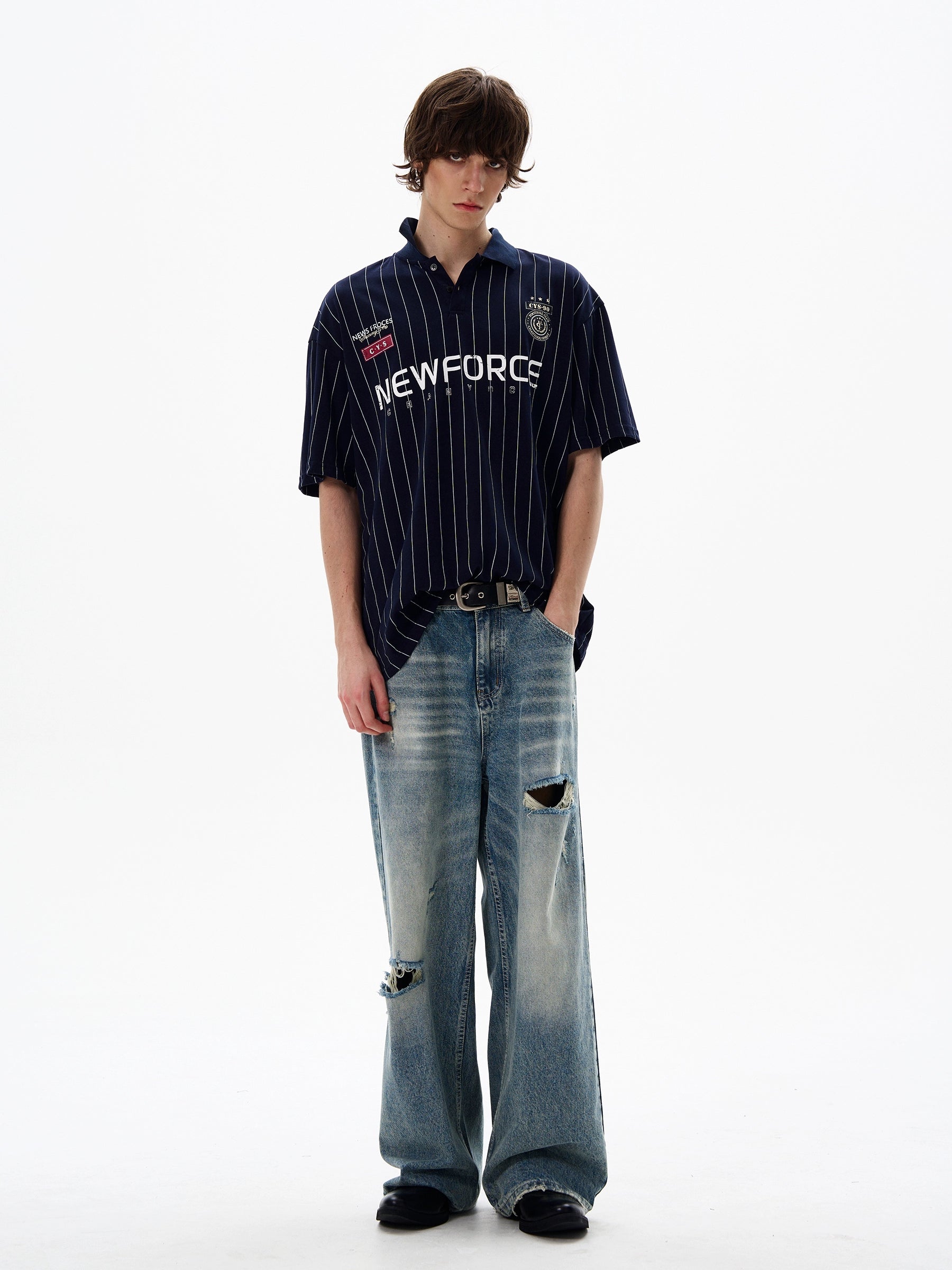 Pinstripe Varsity Energy Polo Shirt